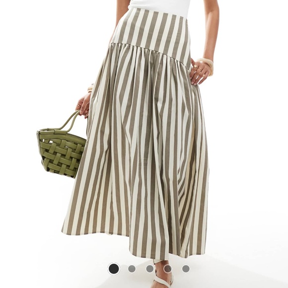 ASOS Dresses & Skirts - ASOS Cream and Brown Striped Maxi Skirt